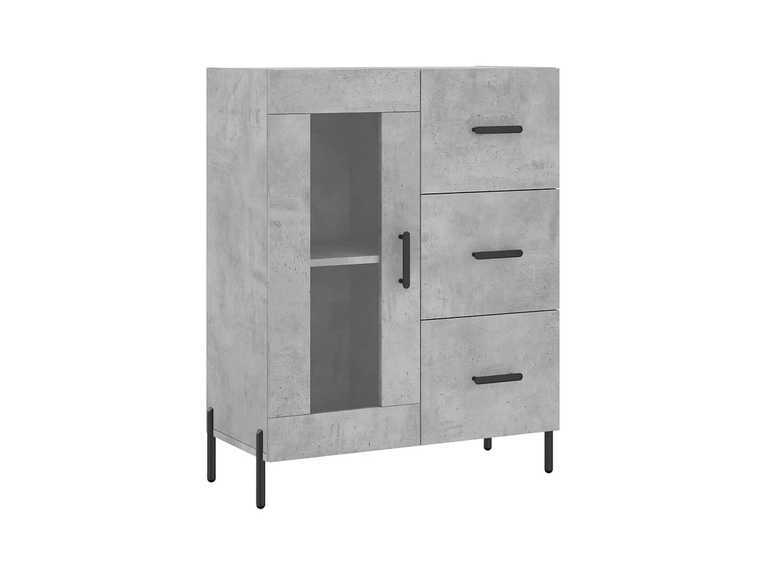 Buffet haut Gris béton 69,5x34x180 Bois d'ingénierie