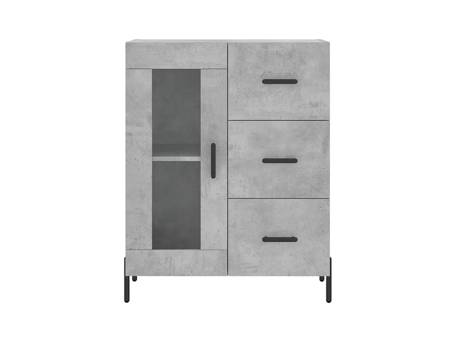 Buffet haut Gris béton 69,5x34x180 Bois d'ingénierie