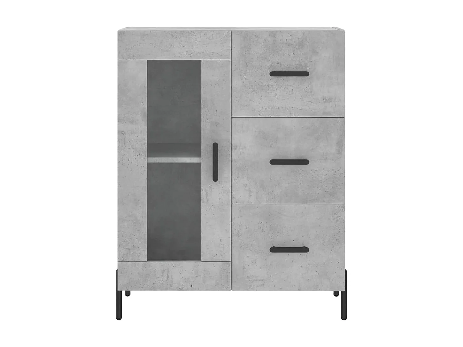 Buffet haut Gris béton 69,5x34x180 Bois d'ingénierie