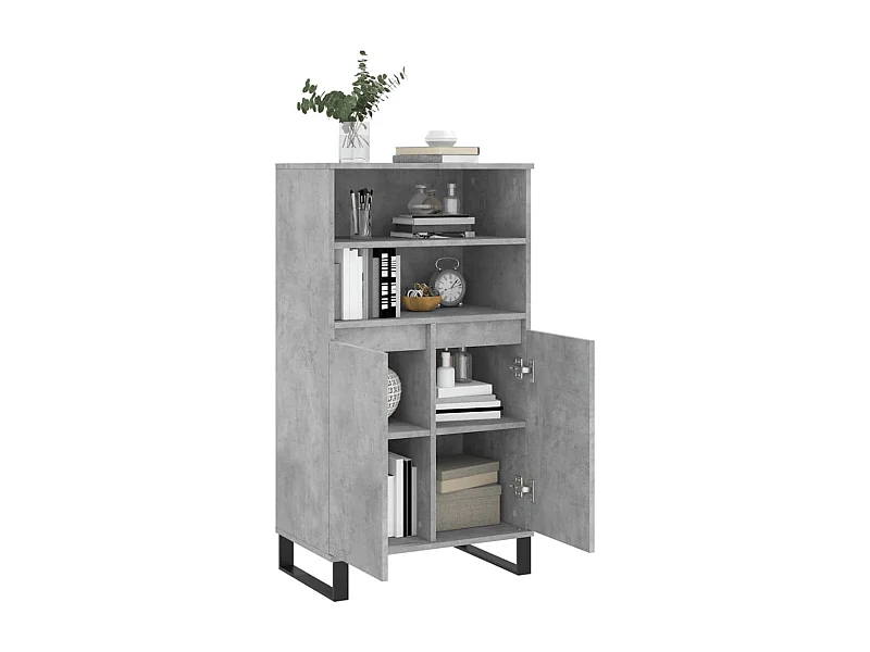 Buffet haut Gris béton 60x36x110 Bois d'ingénierie