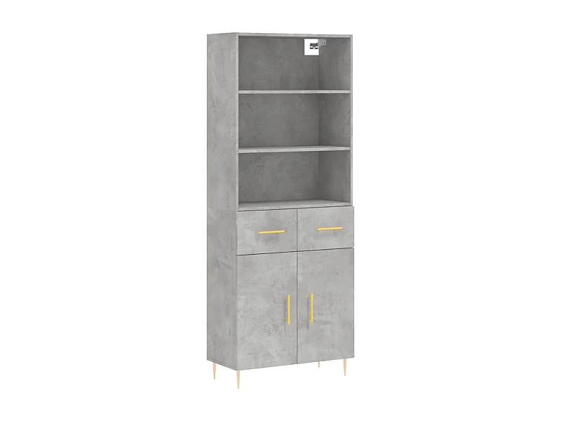 Buffet haut Gris béton 69,5x34x180 Bois d'ingénierie