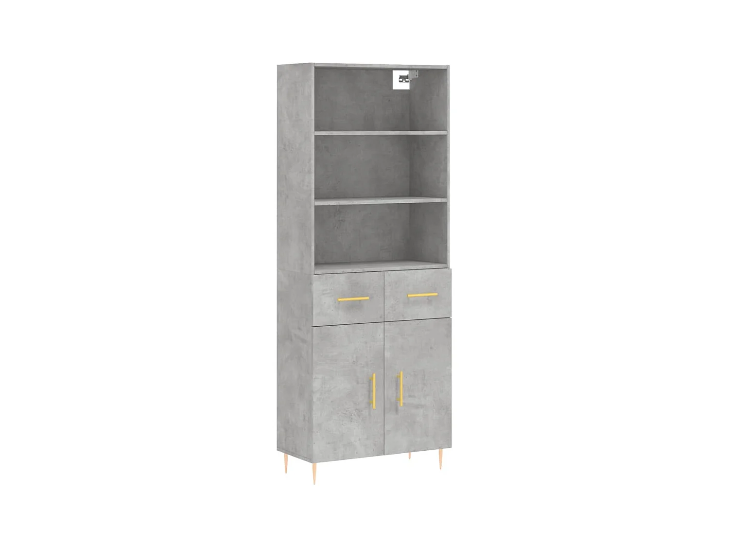 Buffet haut Gris béton 69,5x34x180 Bois d'ingénierie
