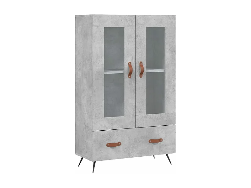 Buffet haut gris béton 69,5x31x115 bois d'ingénierie