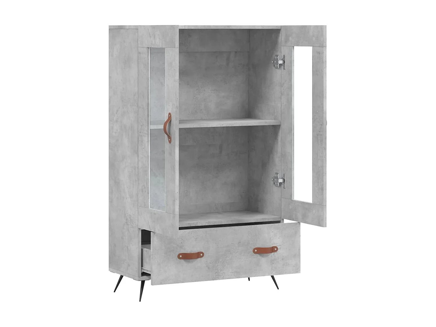 Buffet haut gris béton 69,5x31x115 bois d'ingénierie