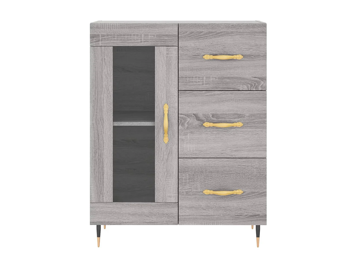Buffet haut Sonoma gris 69,5x34x180 Bois d'ingénierie