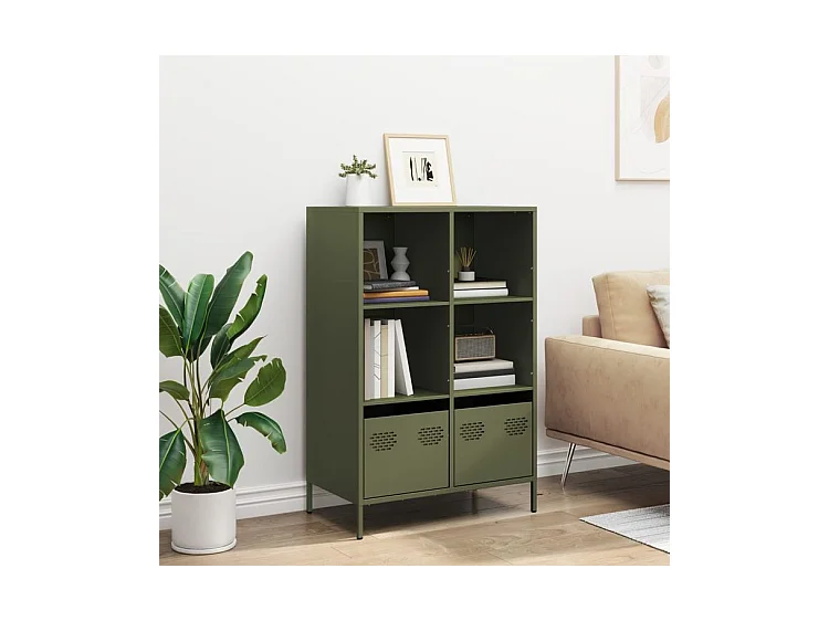 Buffet haut vert olive 68x39x103,5 acier