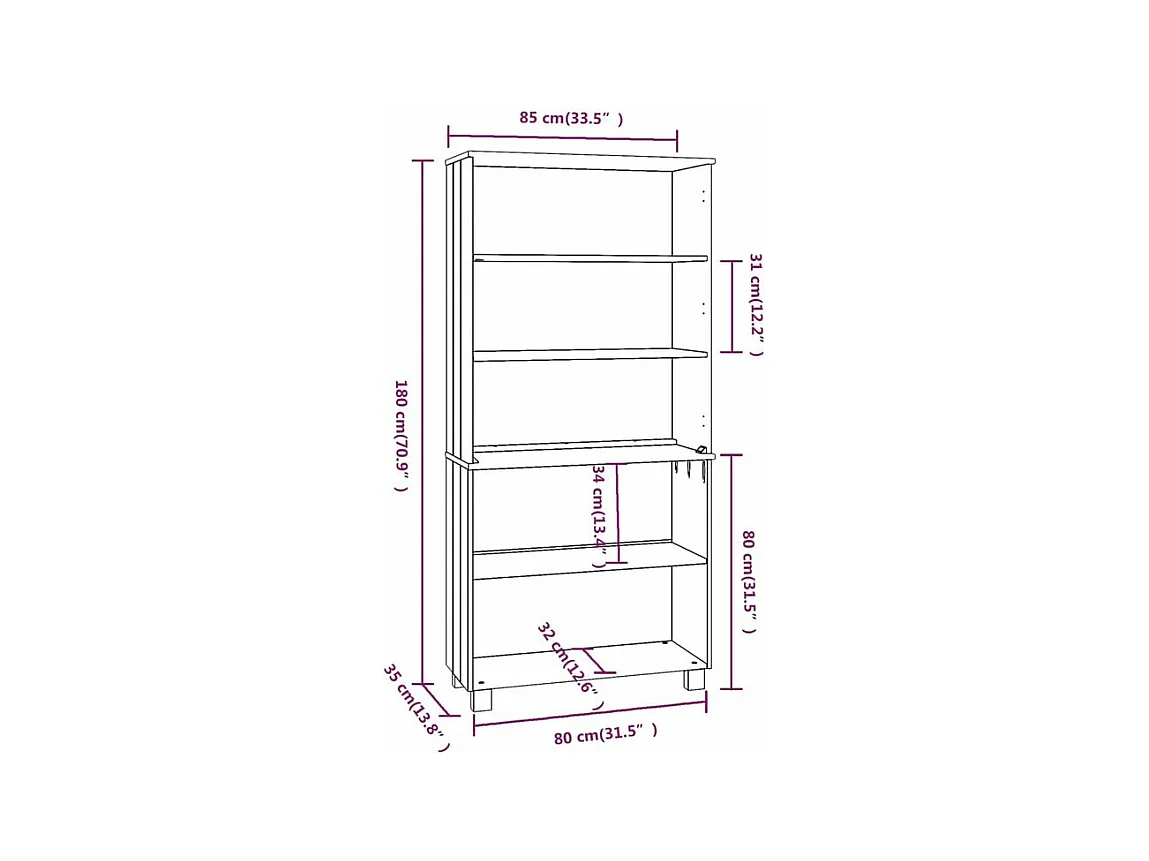 Buffet HAMAR Bois massif de pin Blanc