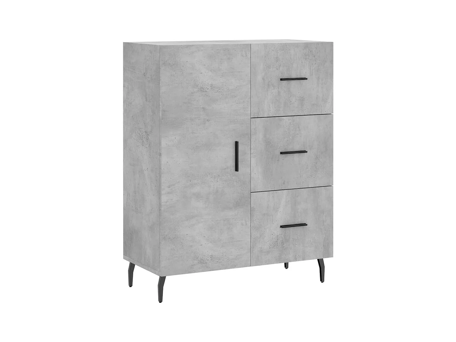 Buffet haut Gris béton 69,5x34x180 Bois d'ingénierie