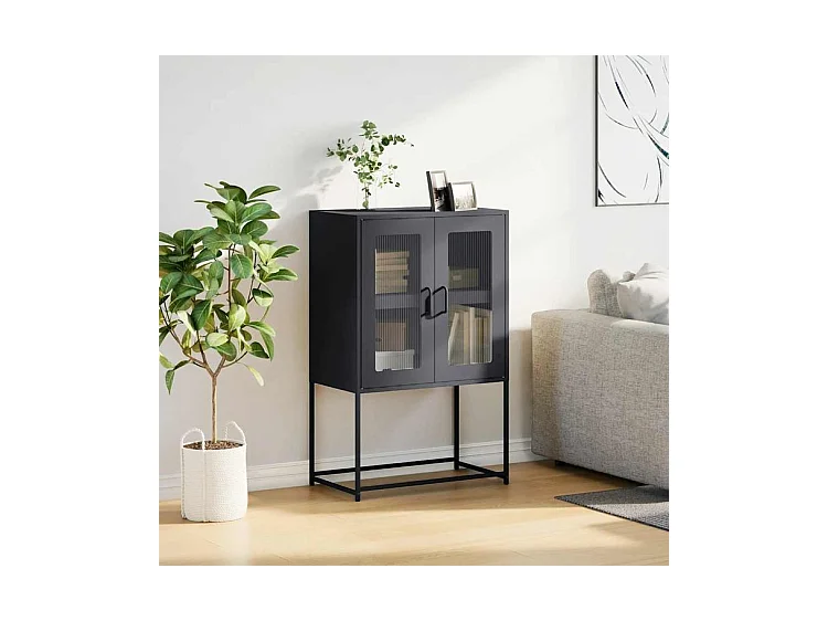 Buffet haut anthracite 68x39x107 acier