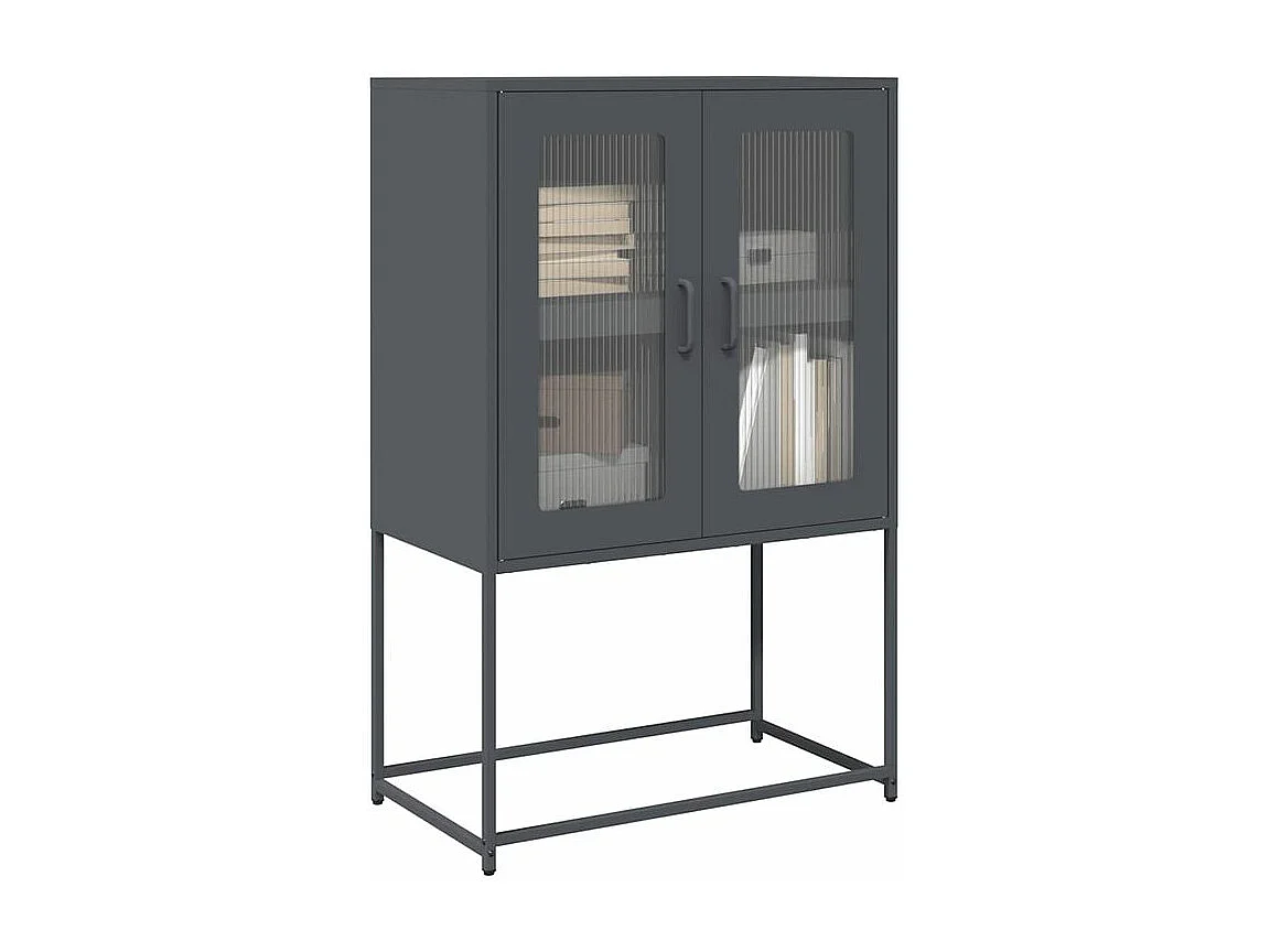 Buffet haut anthracite 68x39x107 acier