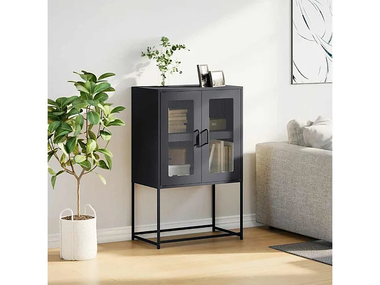 Buffet haut anthracite 68x39x107 acier