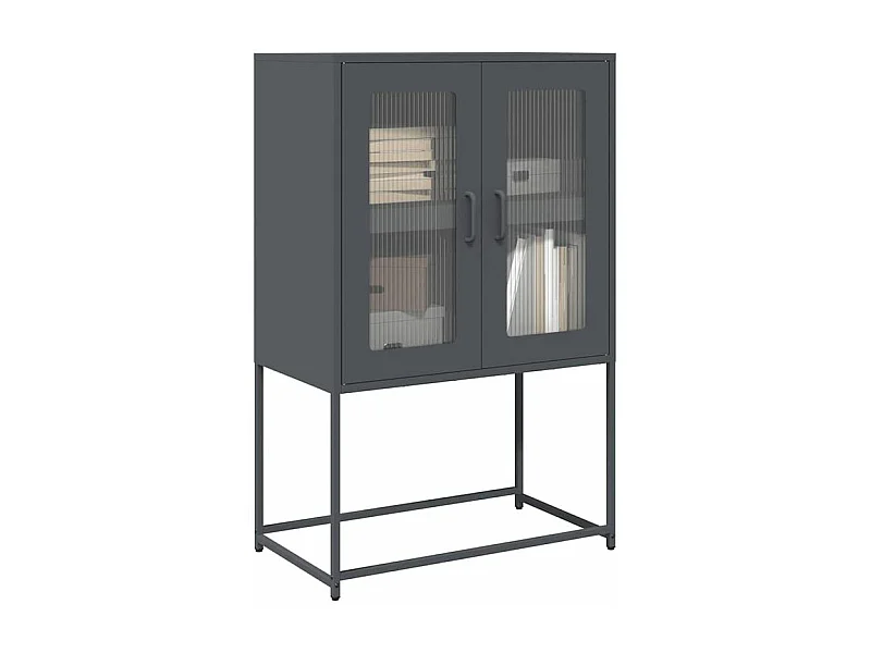Buffet haut anthracite 68x39x107 acier