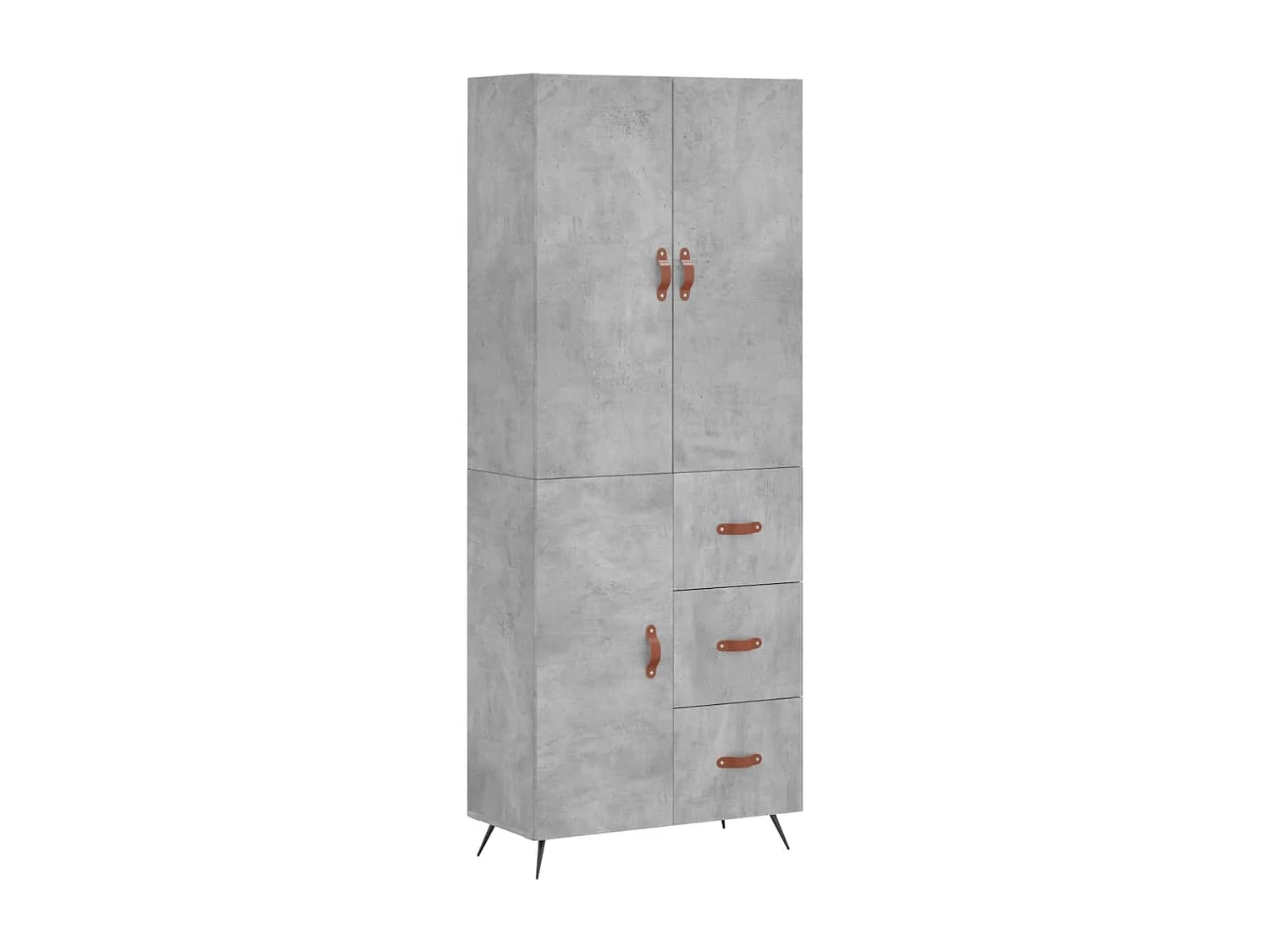 Buffet haut Gris béton 69,5x34x180 Bois d'ingénierie