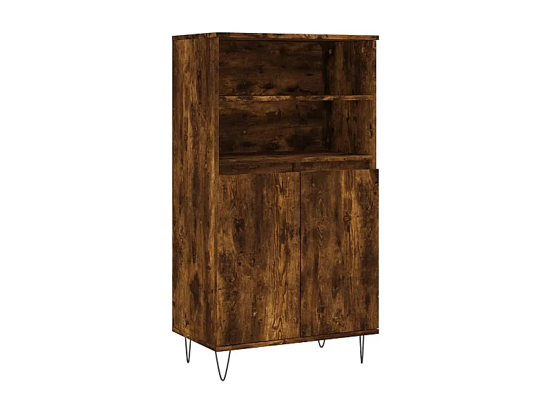 Buffet haut Chêne fumé 60x36x110 Bois d'ingénierie