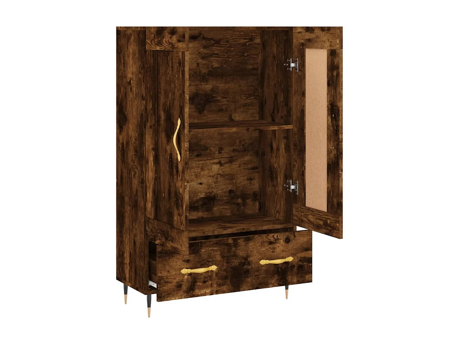 Buffet haut chêne fumé 69,5x31x115 bois d'ingénierie