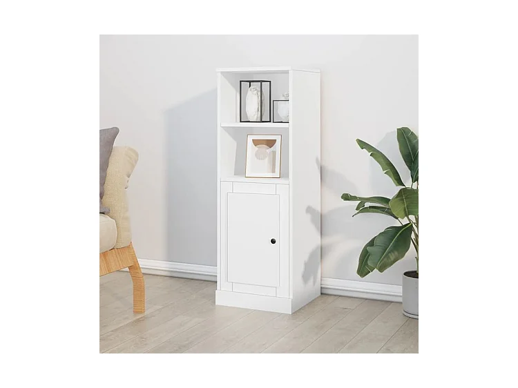 Buffet haut blanc 36x35,5x103,5 bois d'ingénierie