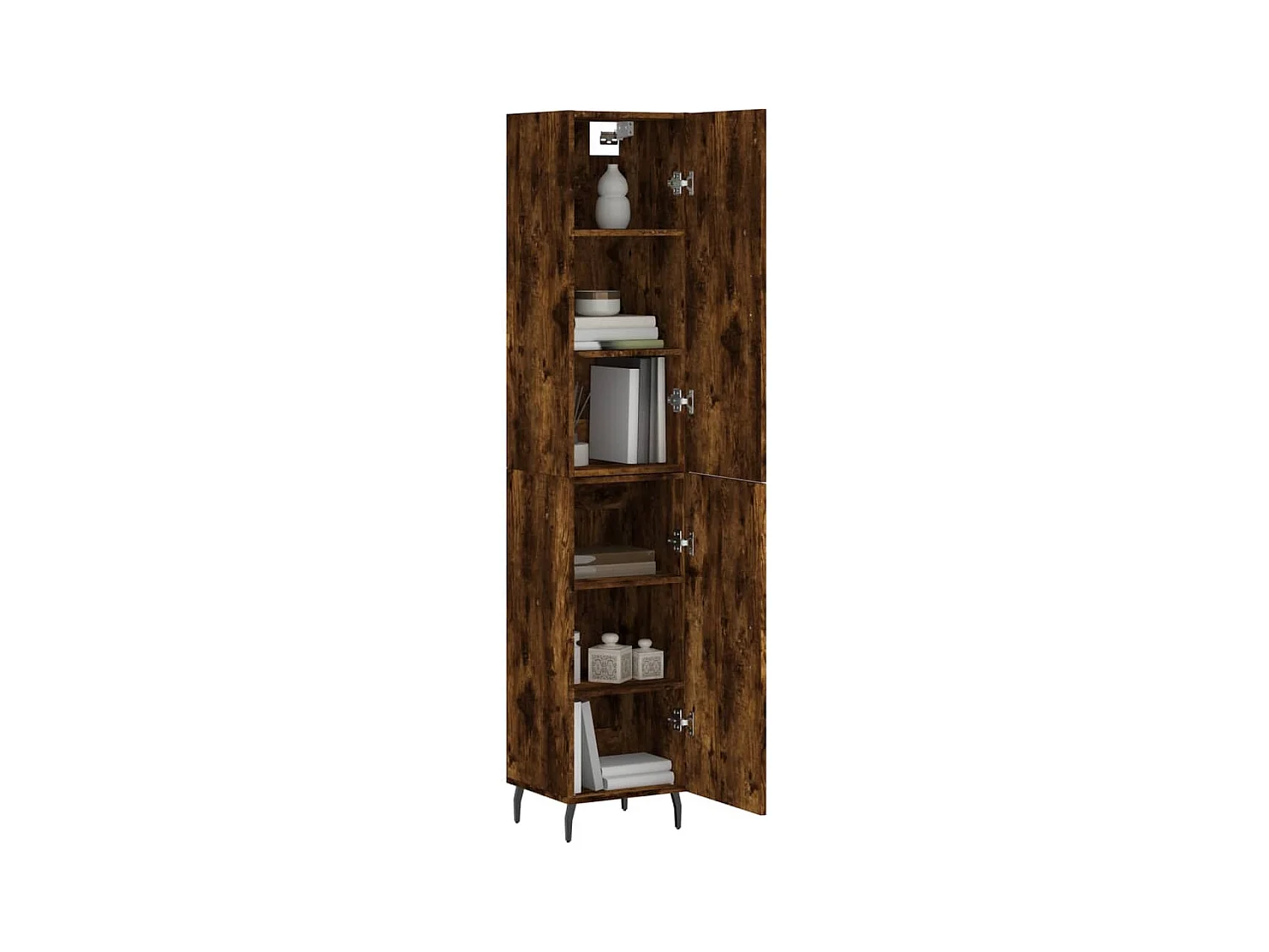 Buffet haut Chêne fumé 34,5x34x180 Bois d'ingénierie