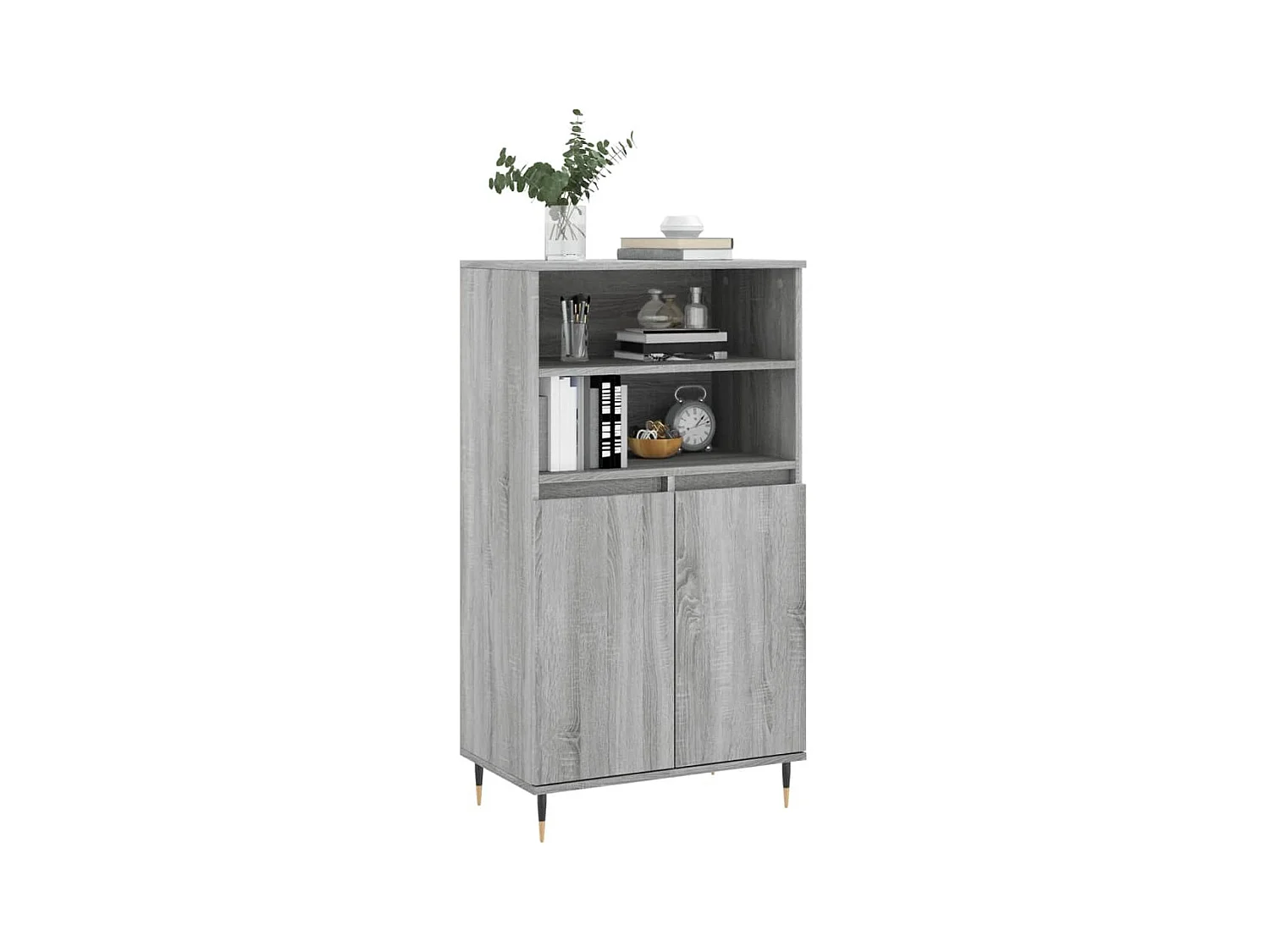 Buffet haut Sonoma gris 60x36x110 Bois d'ingénierie