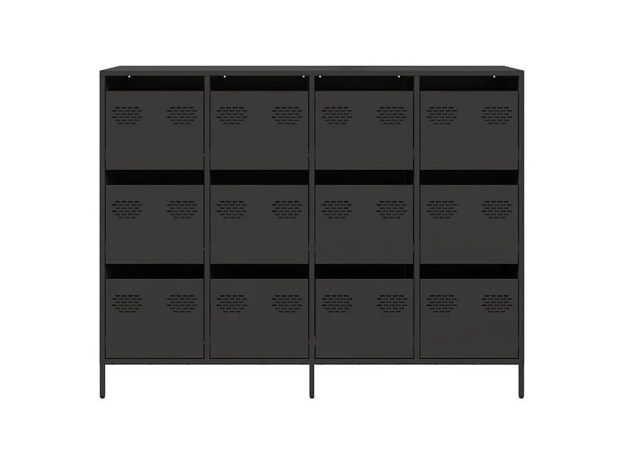 Buffet noir 135x39x103,5 acier laminé à froid