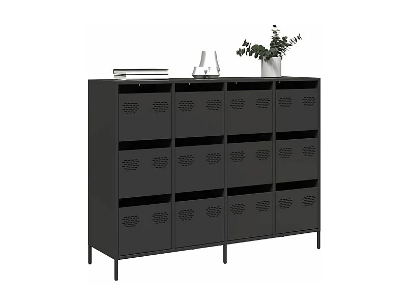 Buffet noir 135x39x103,5 acier laminé à froid