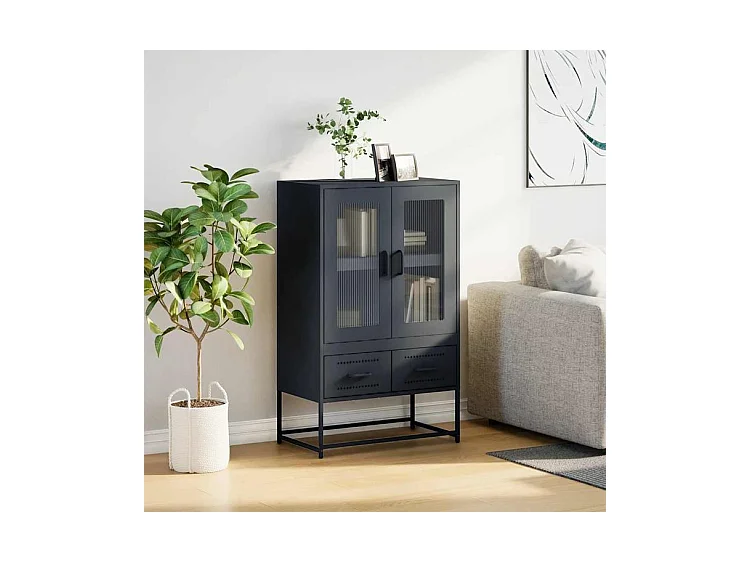 Buffet haut anthracite 68x39x111,5 acier