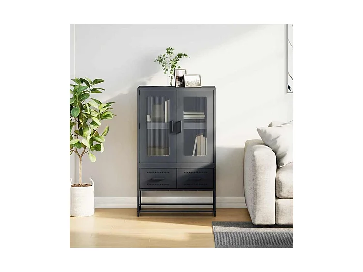 Buffet haut anthracite 68x39x111,5 acier