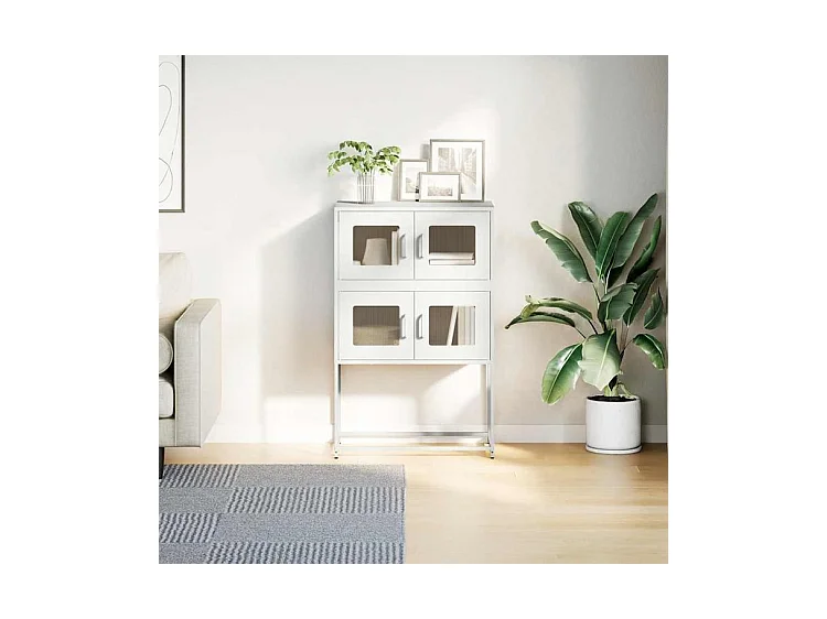 Buffet haut blanc 68x39x107 acier