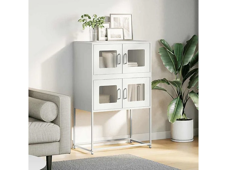 Buffet haut blanc 68x39x107 acier