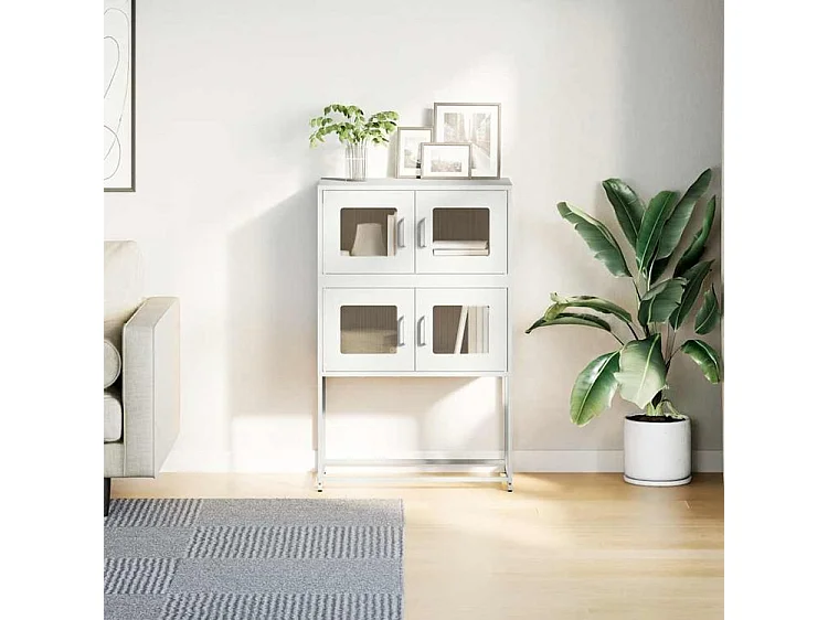 Buffet haut blanc 68x39x107 acier