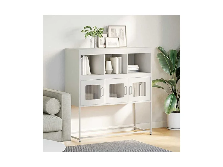 Buffet blanc 100,5x39x107 acier laminé à froid