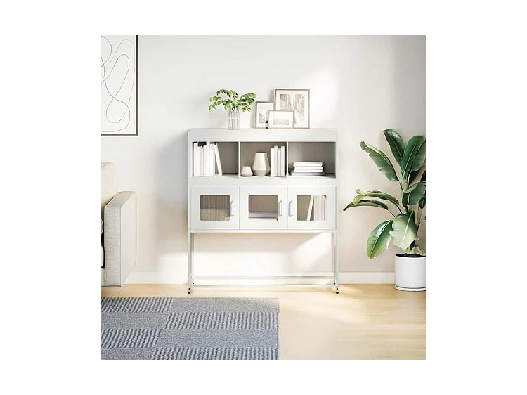 Buffet blanc 100,5x39x107 acier laminé à froid