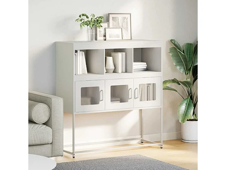 Buffet blanc 100,5x39x107 acier laminé à froid