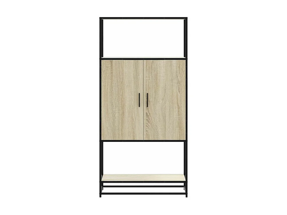 Buffet haut chêne sonoma 68x35x139 bois d'ingénierie métal
