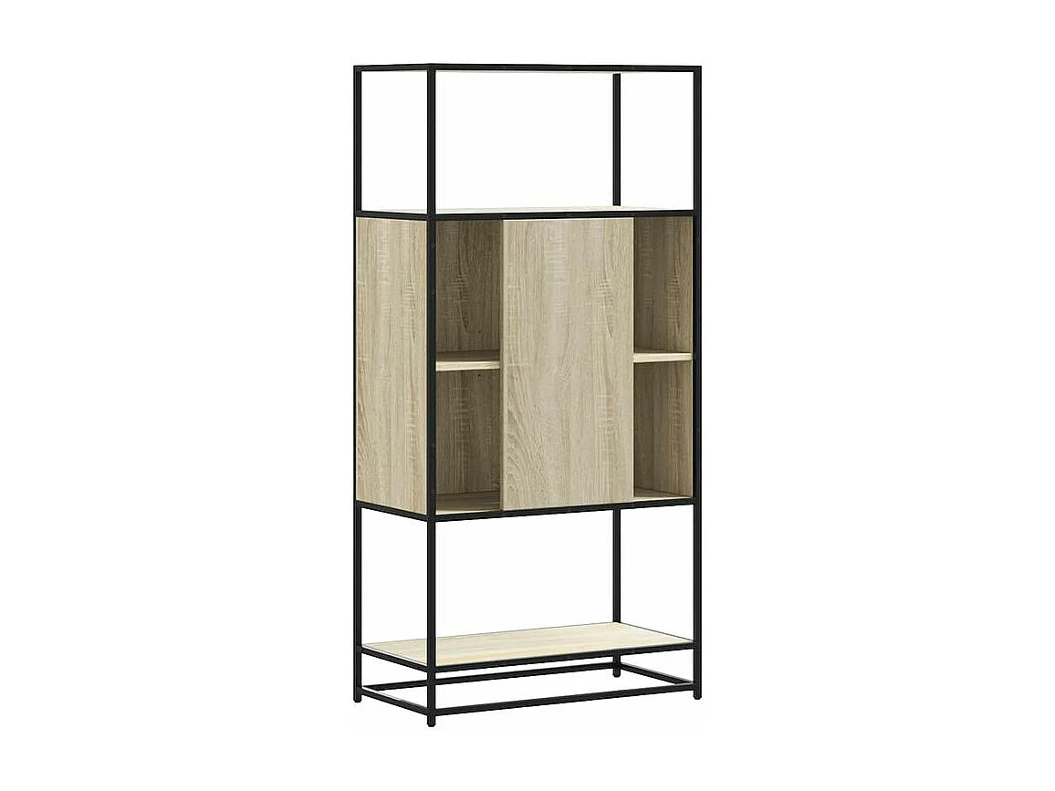 Buffet haut chêne sonoma 68x35x139 bois d'ingénierie métal