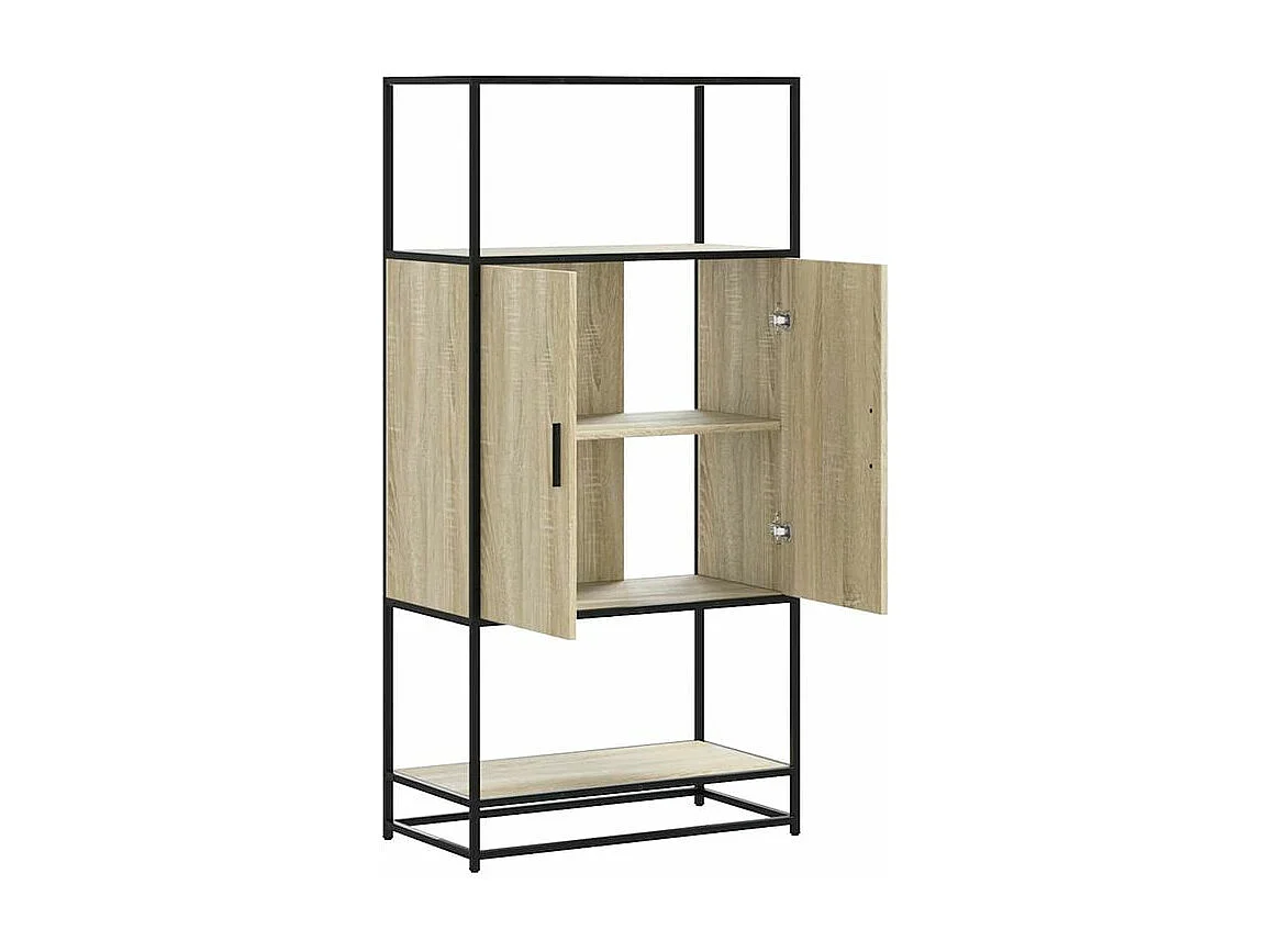 Buffet haut chêne sonoma 68x35x139 bois d'ingénierie métal