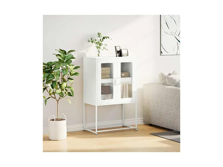 Buffet haut blanc 68x39x107 acier