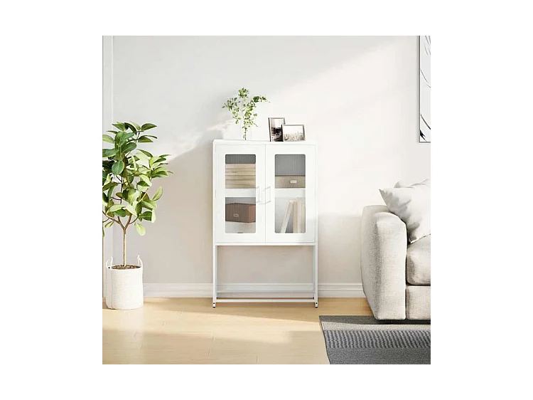 Buffet haut blanc 68x39x107 acier