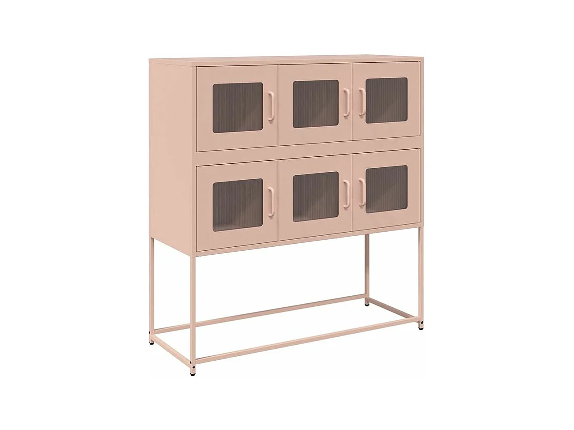Buffet rose 100,5x39x107 acier laminé à froid