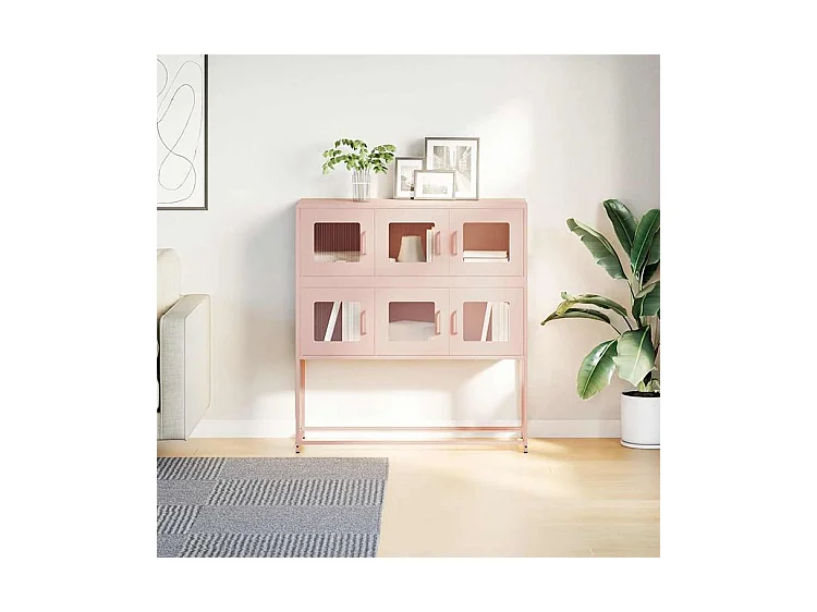 Buffet rose 100,5x39x107 acier laminé à froid