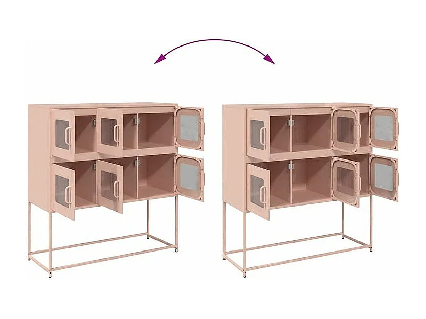 Buffet rose 100,5x39x107 acier laminé à froid
