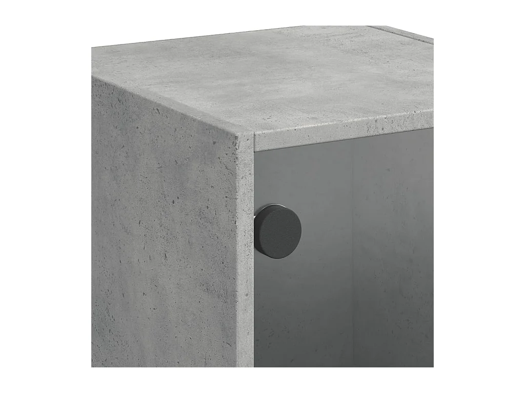 Buffet avec portes en verre gris béton 35x37x109