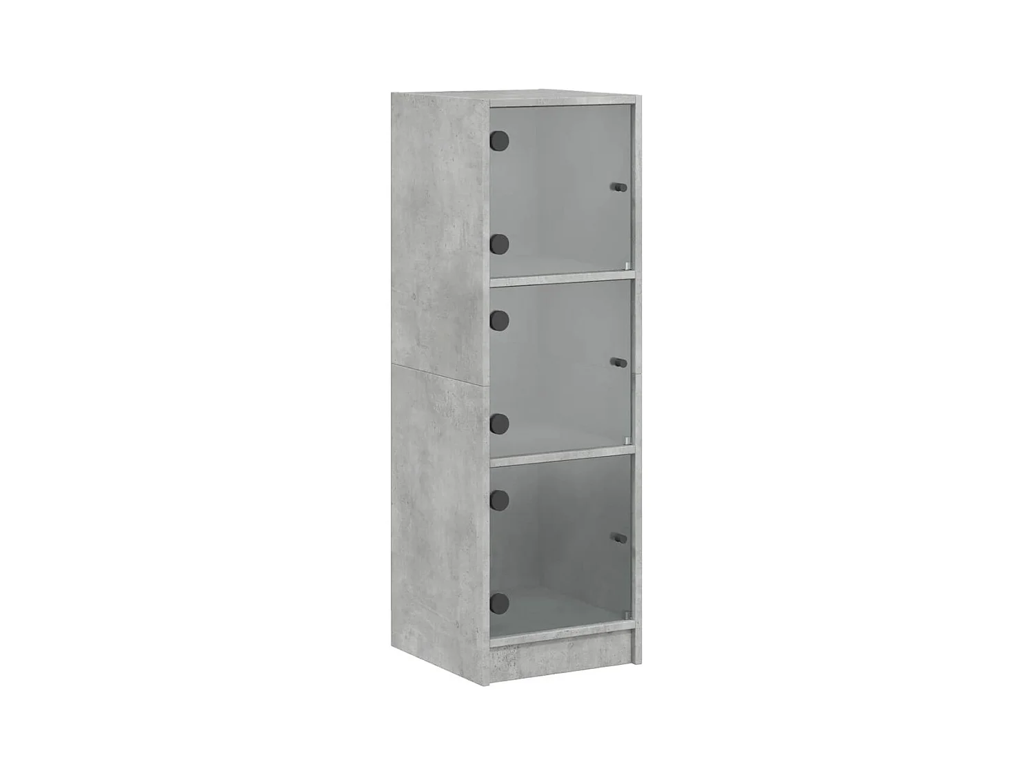 Buffet avec portes en verre gris béton 35x37x109