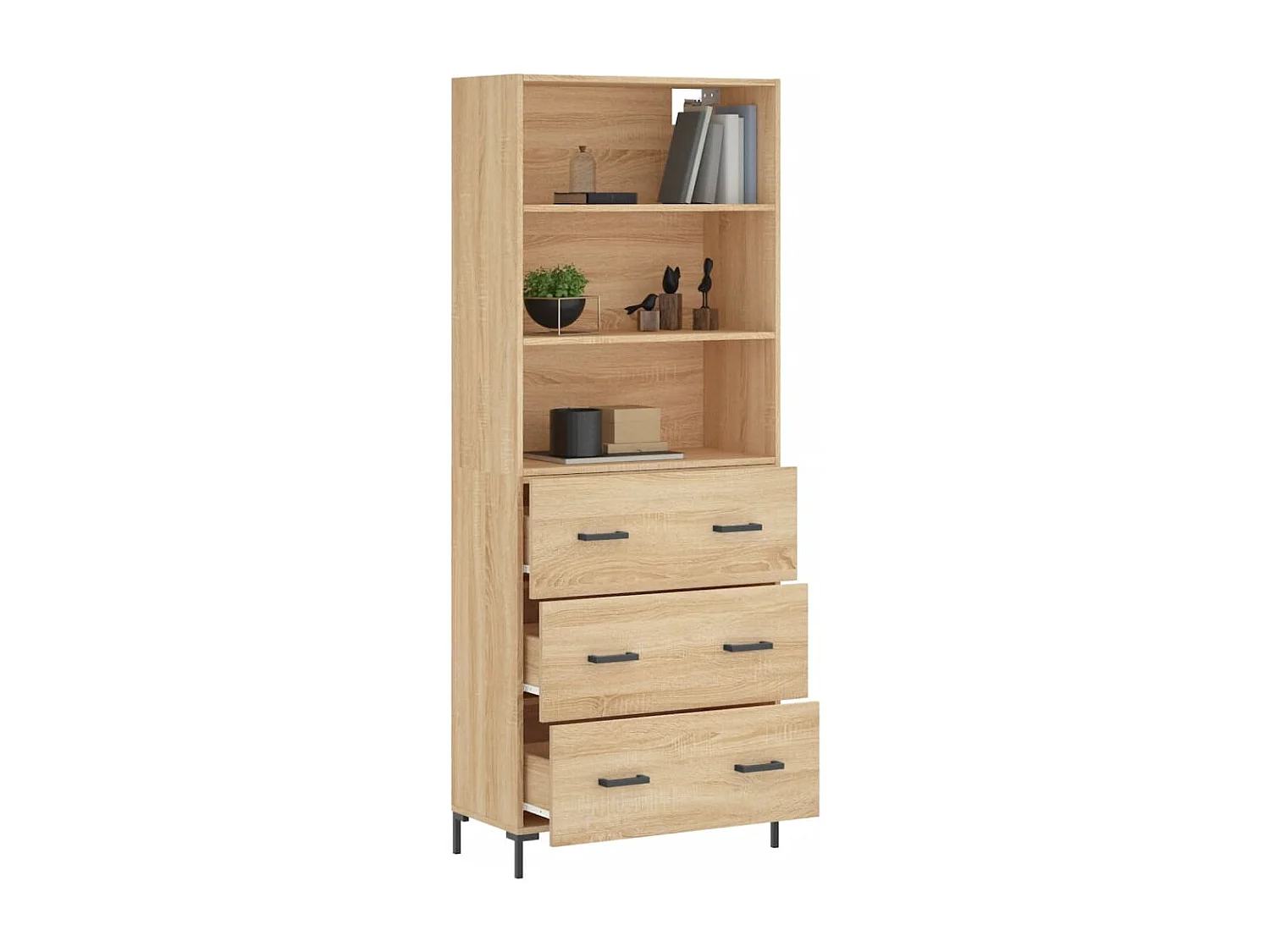 Buffet haut Chêne sonoma 69,5x34x180 Bois d'ingénierie