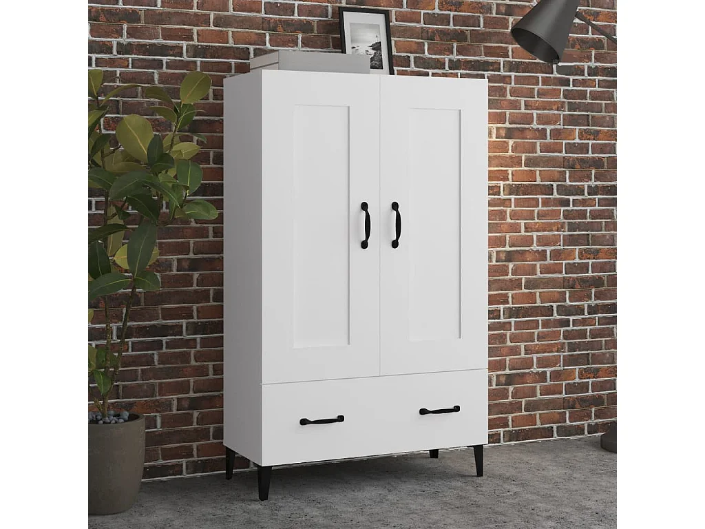 Buffet haut Blanc 70x31x115 Bois d'ingénierie