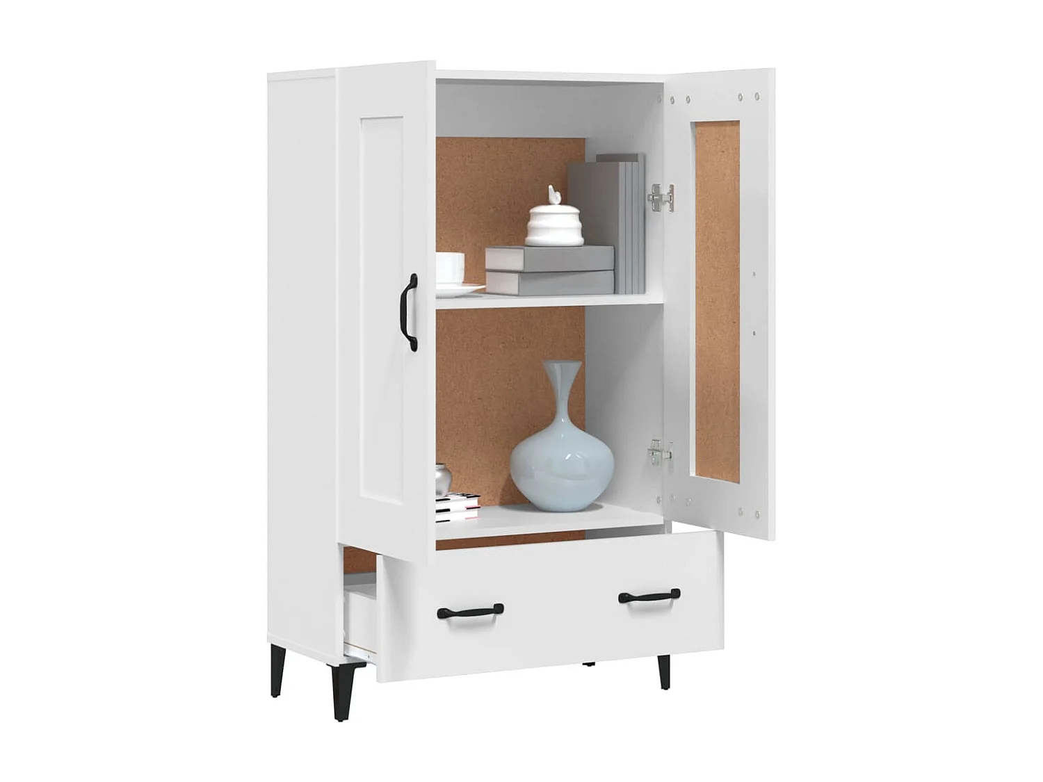 Buffet haut Blanc 70x31x115 Bois d'ingénierie