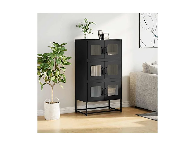 Buffet haut noir 68x39x123 acier