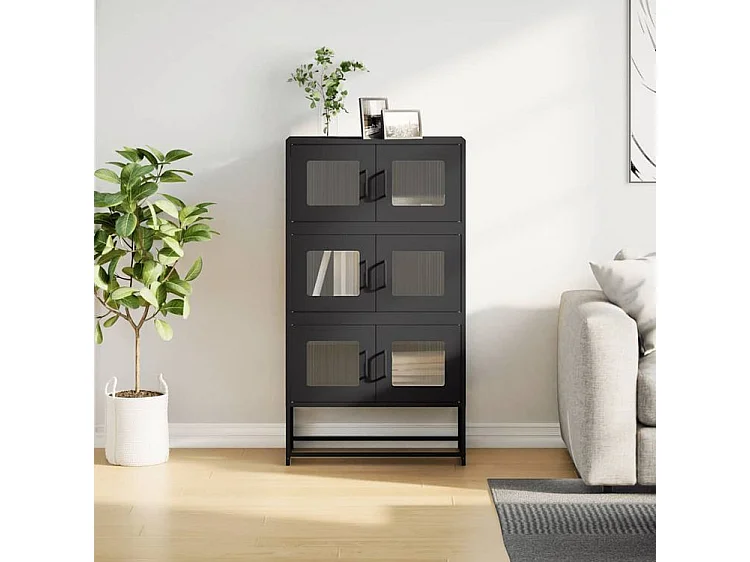 Buffet haut noir 68x39x123 acier