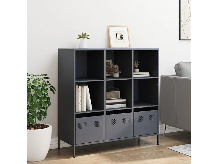 Buffet haut anthracite 101,5x39x103,5 acier