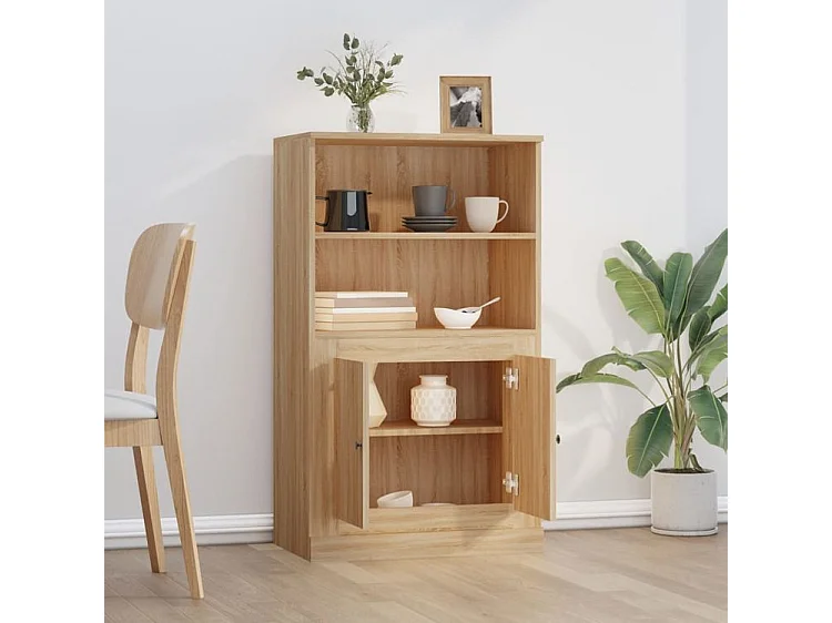 Buffet haut chêne sonoma 60x35,5x103,5 bois d'ingénierie