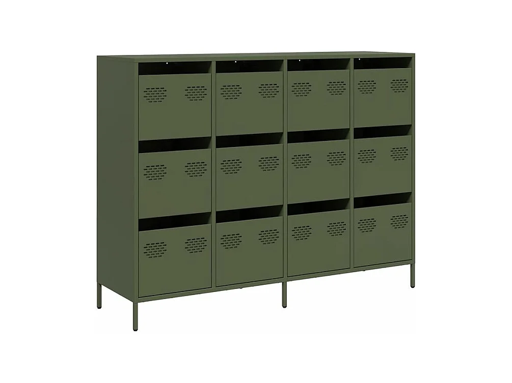 Buffet vert olive 135x39x103,5 acier laminé à froid